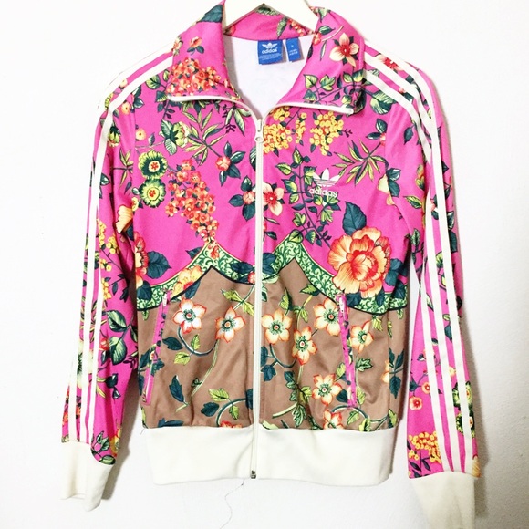 adidas Tops - Adidas Firebird II Jersey Trefoil Logo Floral